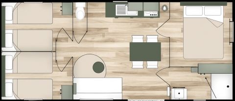 mobil home *PREMIUM* 3 chambres-6 personnes-plan