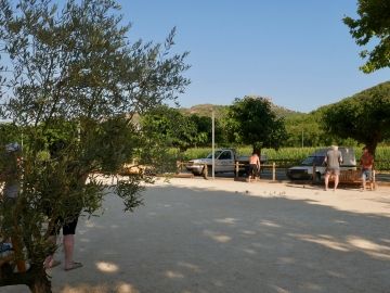 Terrain de pétanque au camping le chassezac à Sampzon en Ardèche